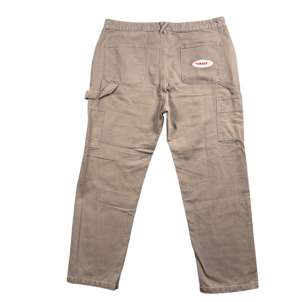 Lost Carpenter Pants Mens 34 Tan Brown Baggy Skate Y2K Utility Skater Workwear